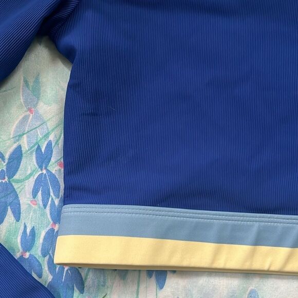 Wilo the Label Ribbed Long Sleeve Blue Crop Top - S - Picture 3 of 9